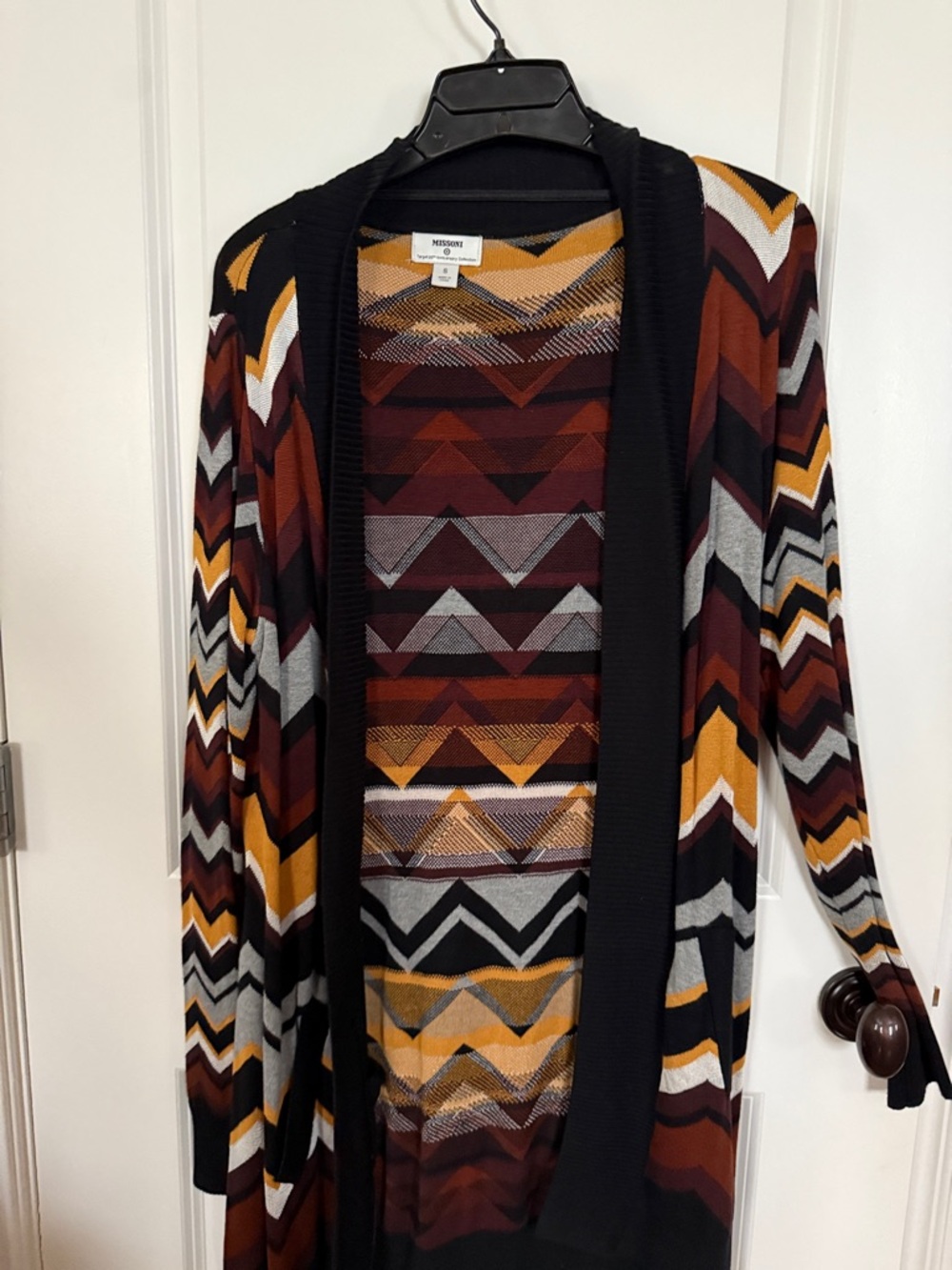 Missoni for Target Chevron Knit Cardigan in Rust, Mustard, Black, brown & Gray - Picture 8 of 8